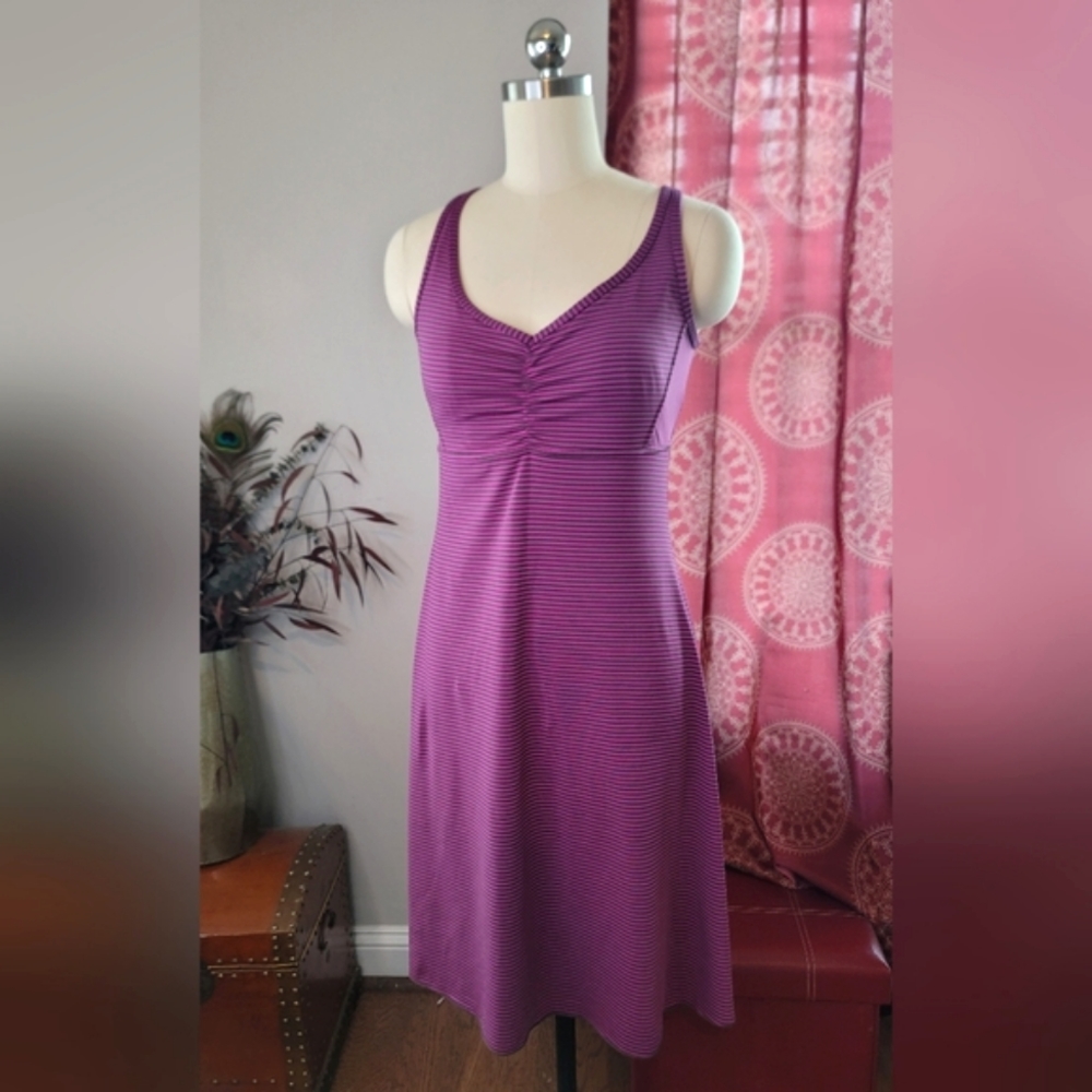 Prana Rebecca Dress Vivid Viola Striped Size Small